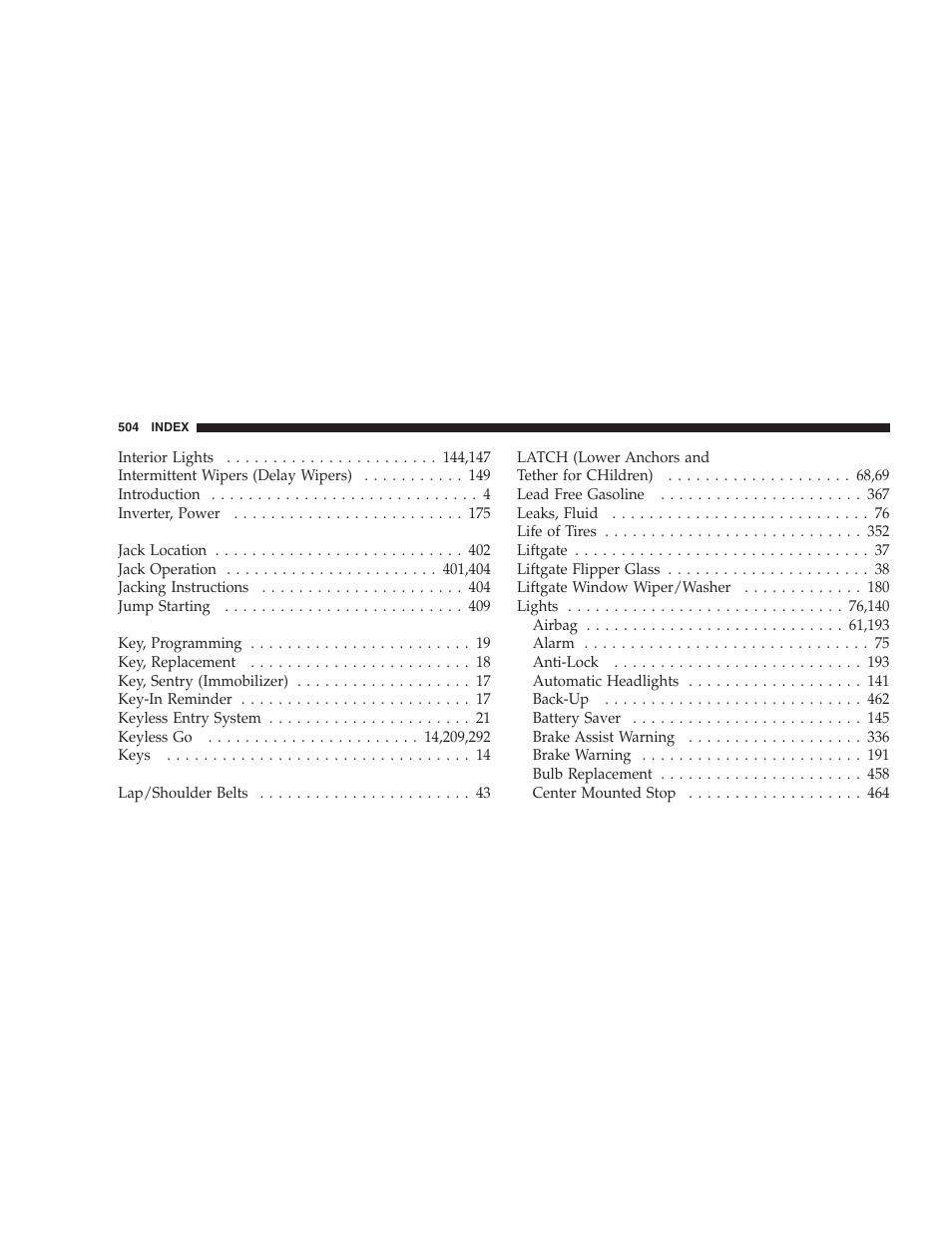 Jeep 2009 Commander User Manual | Page 506 / 519