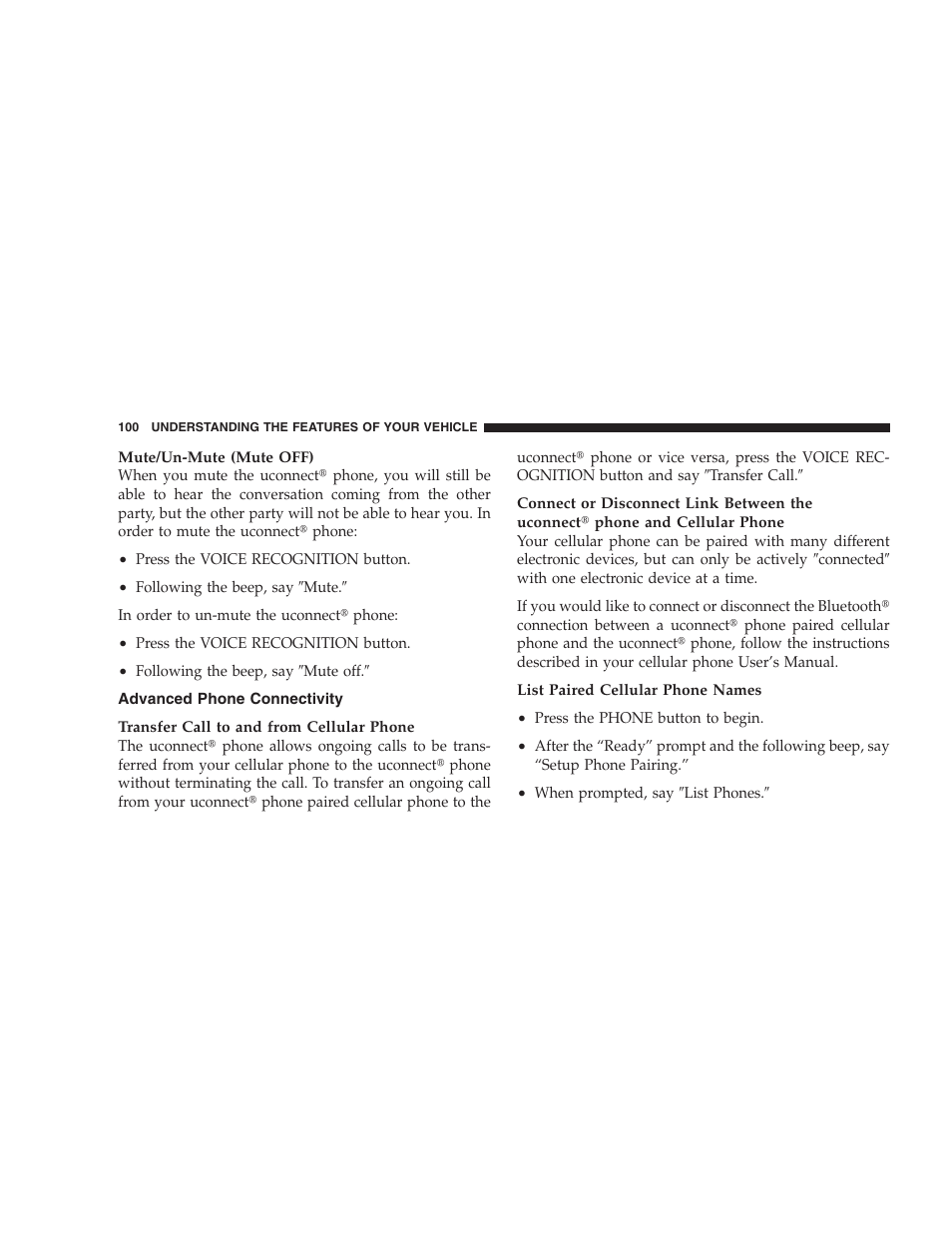 Advanced phone connectivity | Jeep 2009 Grand Cherokee - Owner Manual User Manual | Page 102 / 521