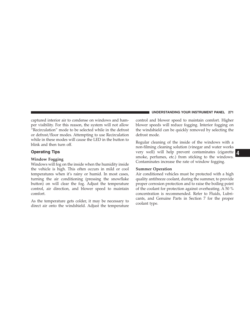 Operating tips | Jeep 2009 Grand Cherokee - Owner Manual User Manual | Page 273 / 521