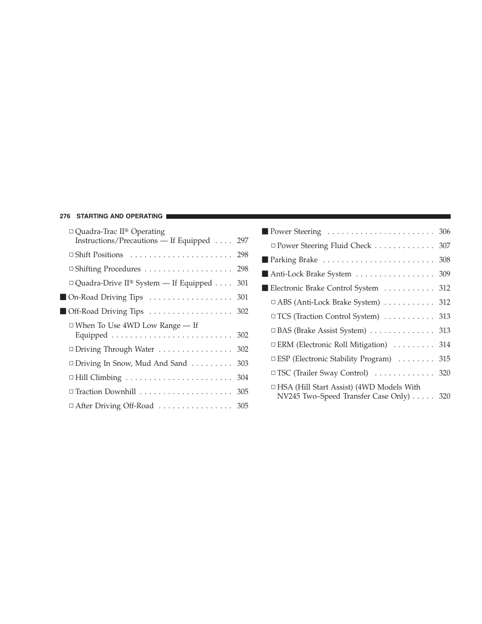 Jeep 2009 Grand Cherokee - Owner Manual User Manual | Page 278 / 521