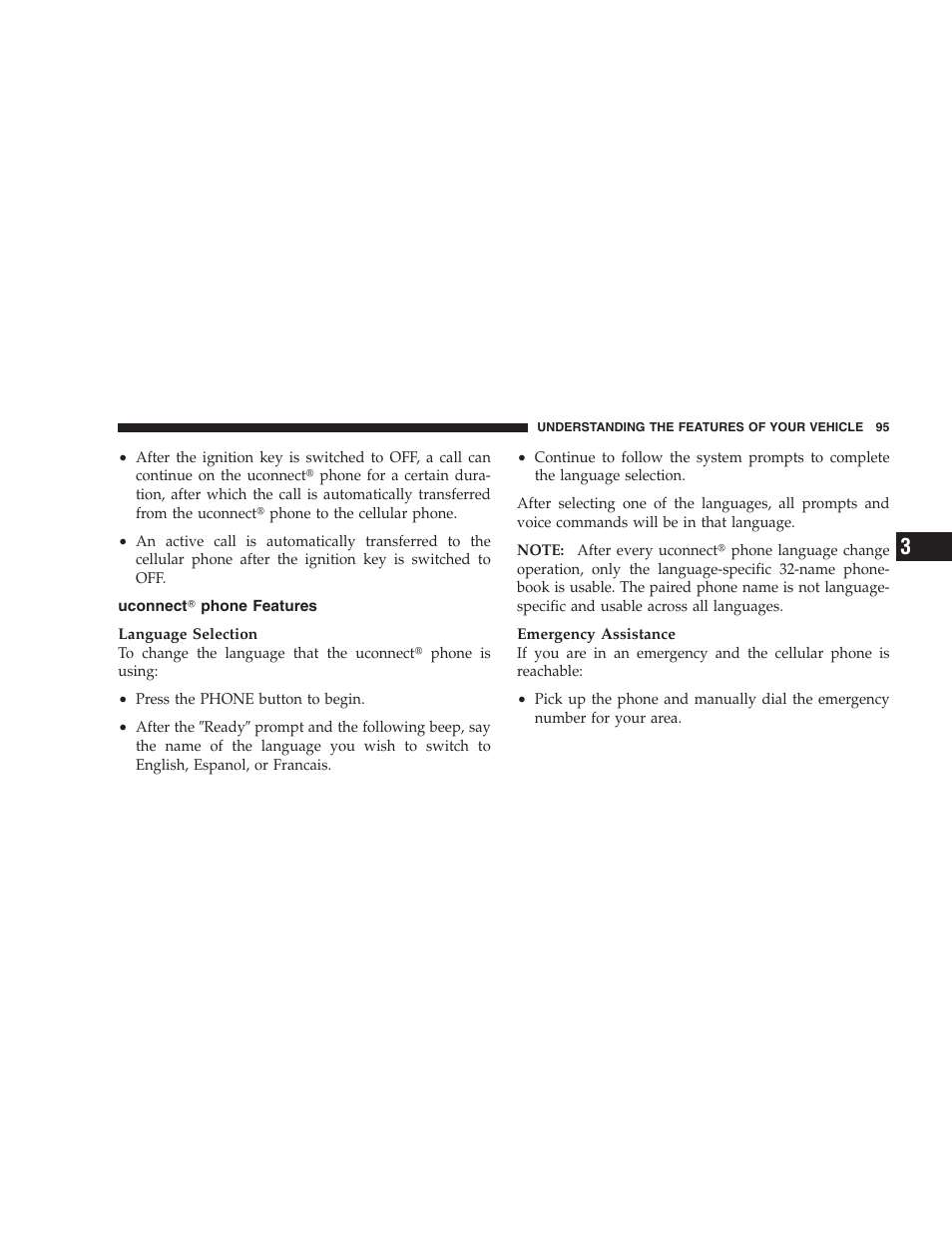 Uconnect phone features | Jeep 2009 Grand Cherokee - Owner Manual User Manual | Page 97 / 521