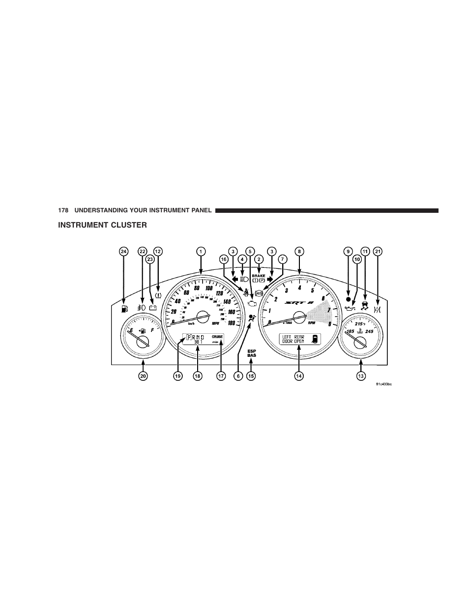 Instrument cluster | Jeep 2009 Grand Cherokee SRT - Owner Manual User Manual | Page 180 / 439