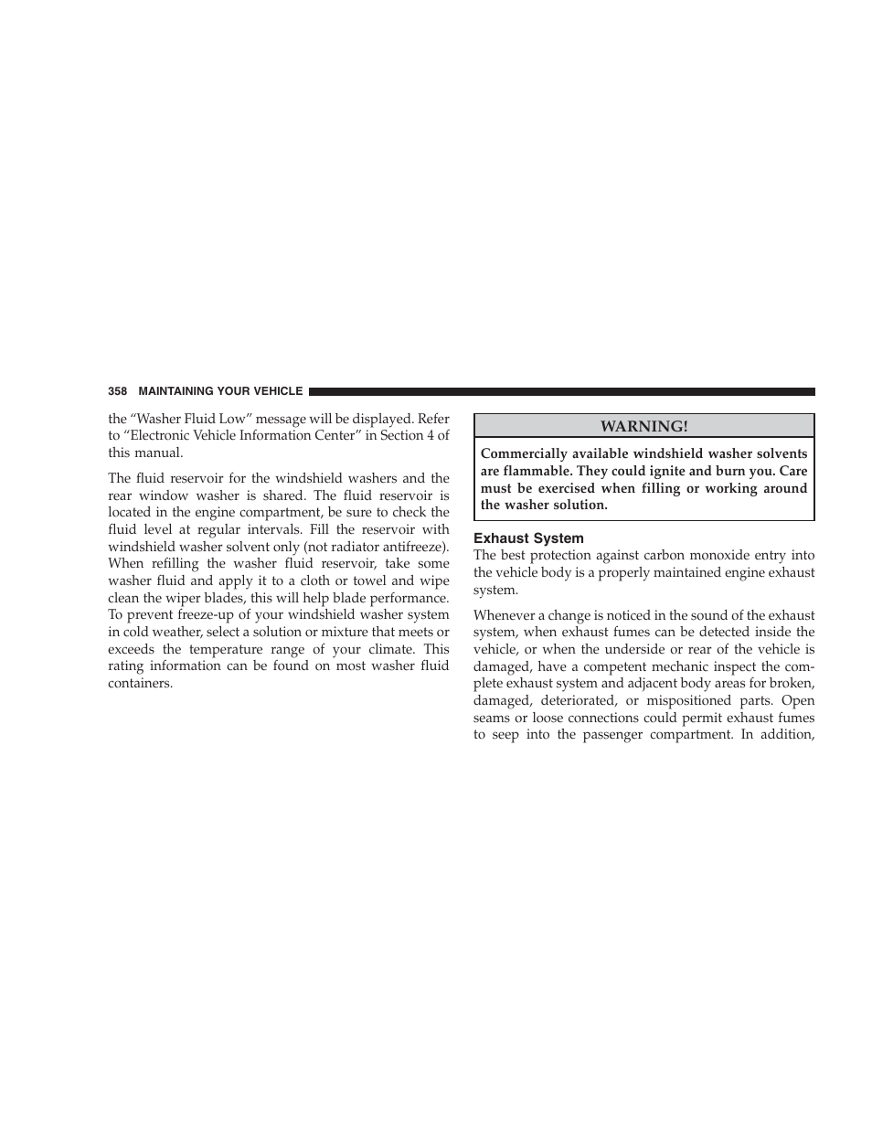Exhaust system | Jeep 2009 Grand Cherokee SRT - Owner Manual User Manual | Page 360 / 439