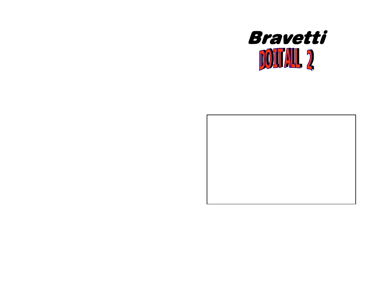 Bravetti DO IT ALL 2 EP558 User Manual | 7 pages