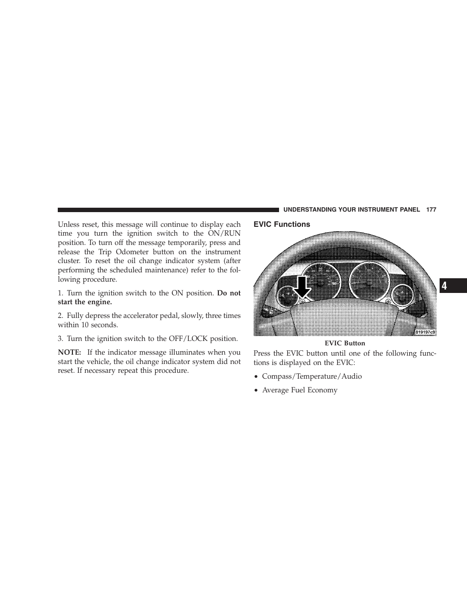 Evic functions | Jeep 2009 Compass - Owner Manual User Manual | Page 179 / 439