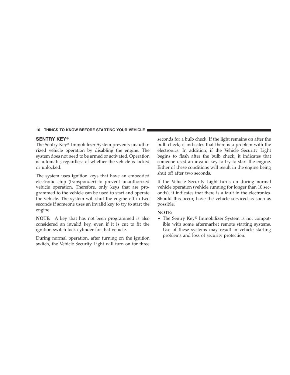 Sentry key | Jeep 2009 Compass - Owner Manual User Manual | Page 18 / 439