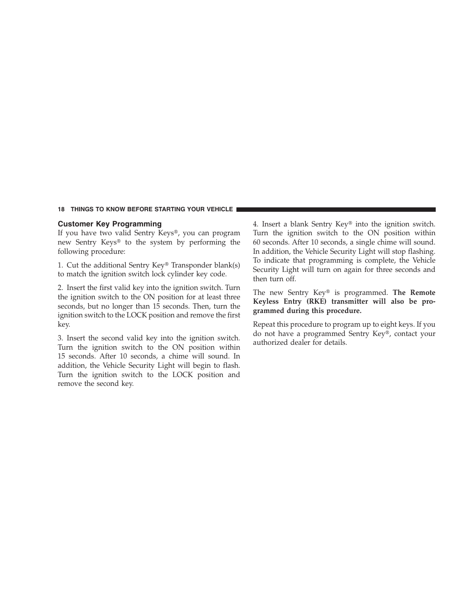 Customer key programming | Jeep 2009 Compass - Owner Manual User Manual | Page 20 / 439