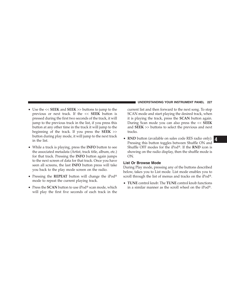 List or browse mode | Jeep 2009 Compass - Owner Manual User Manual | Page 229 / 439