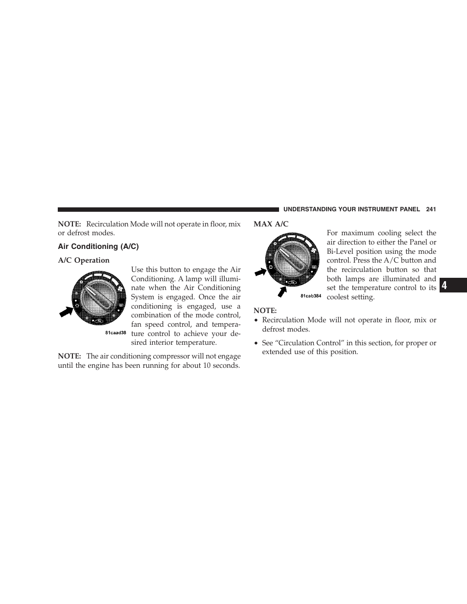 Air conditioning (a/c) | Jeep 2009 Compass - Owner Manual User Manual | Page 243 / 439