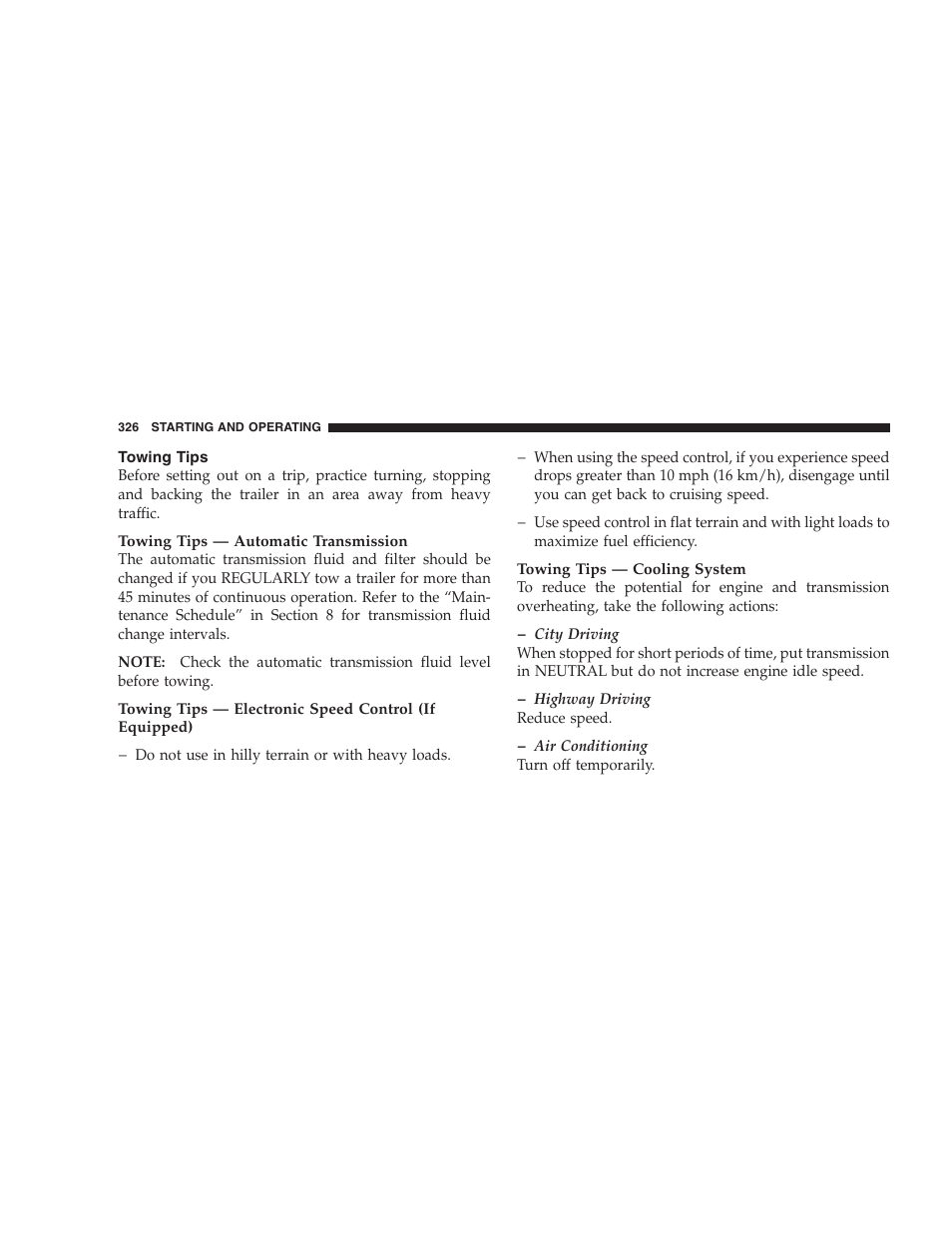Towing tips | Jeep 2009 Compass - Owner Manual User Manual | Page 328 / 439