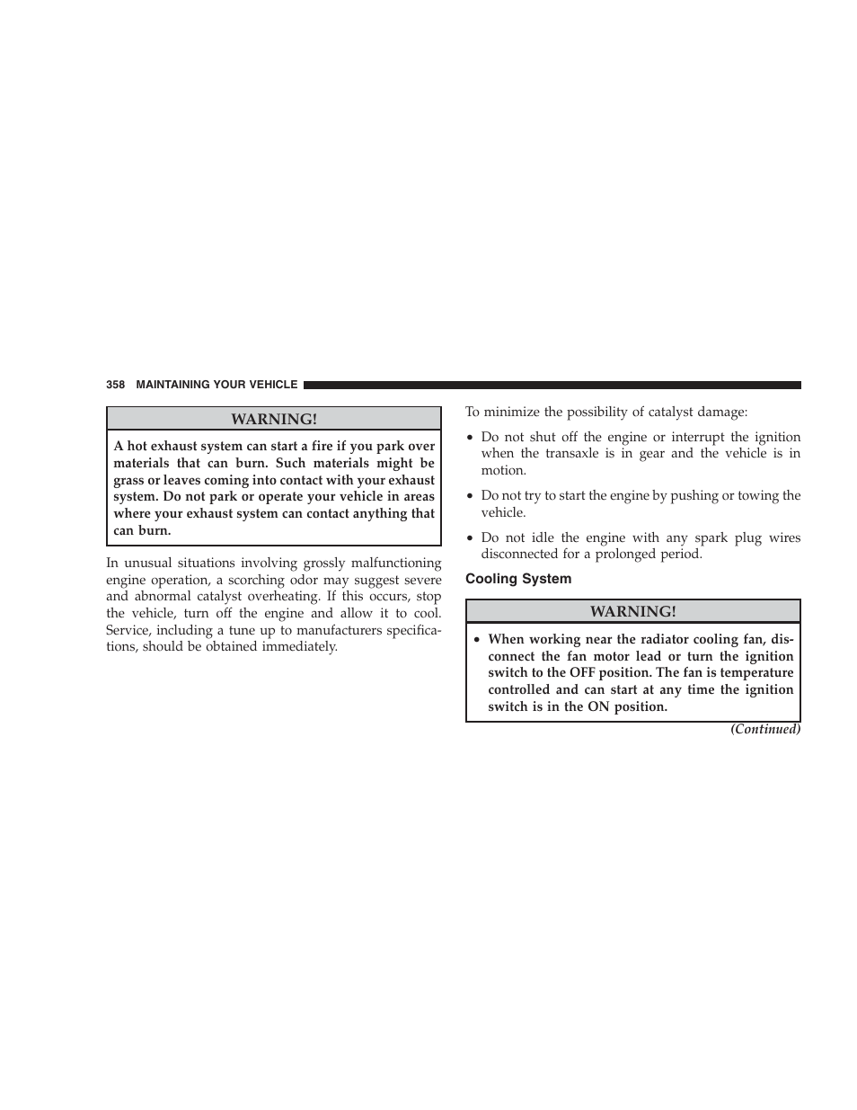 Cooling system | Jeep 2009 Compass - Owner Manual User Manual | Page 360 / 439