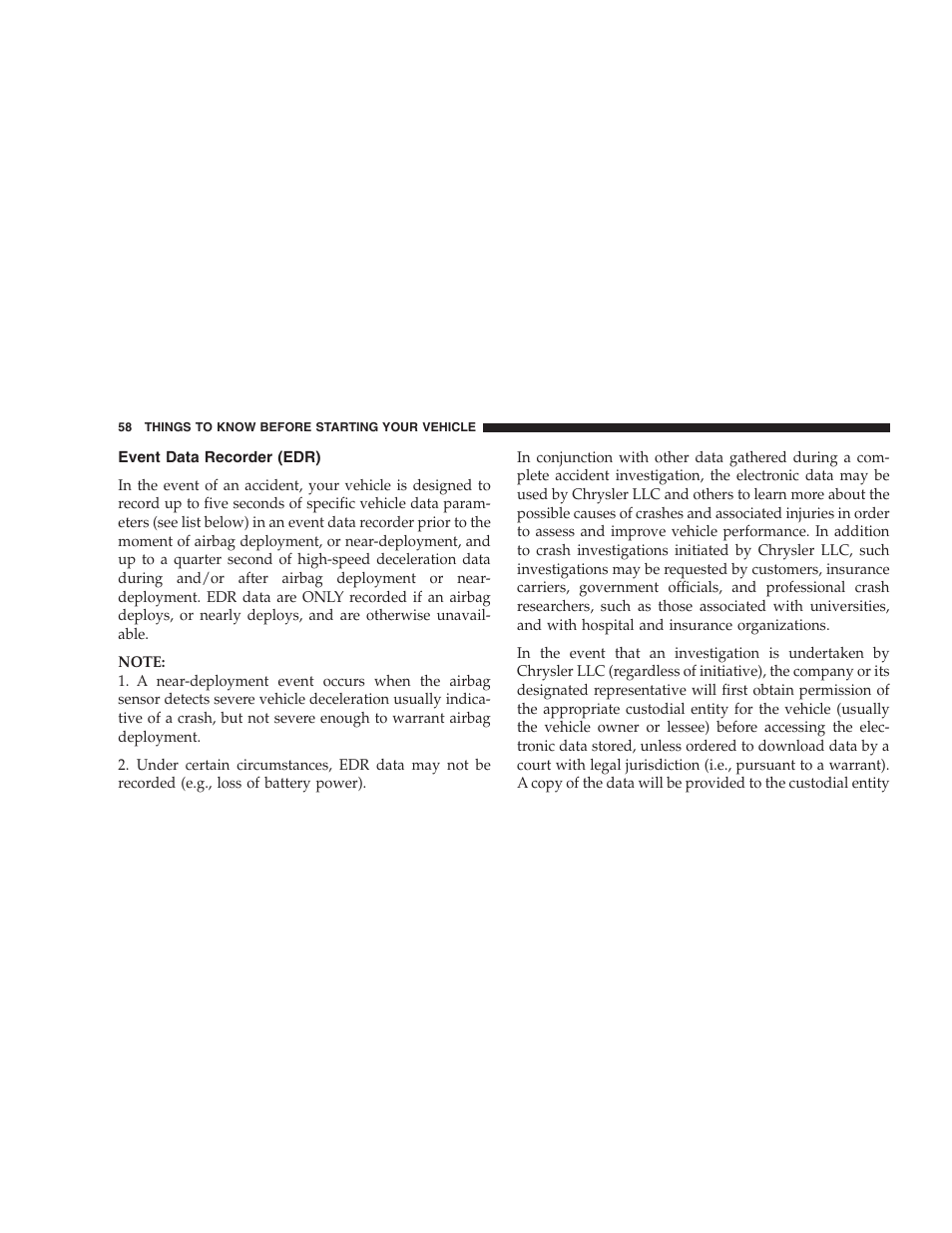 Event data recorder (edr) | Jeep 2009 Compass - Owner Manual User Manual | Page 60 / 439