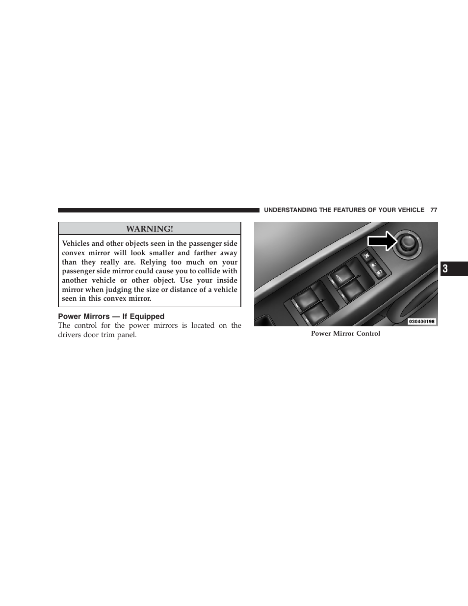 Power mirrors - if equipped, Power mirrors — if equipped | Jeep 2009 Compass - Owner Manual User Manual | Page 79 / 439