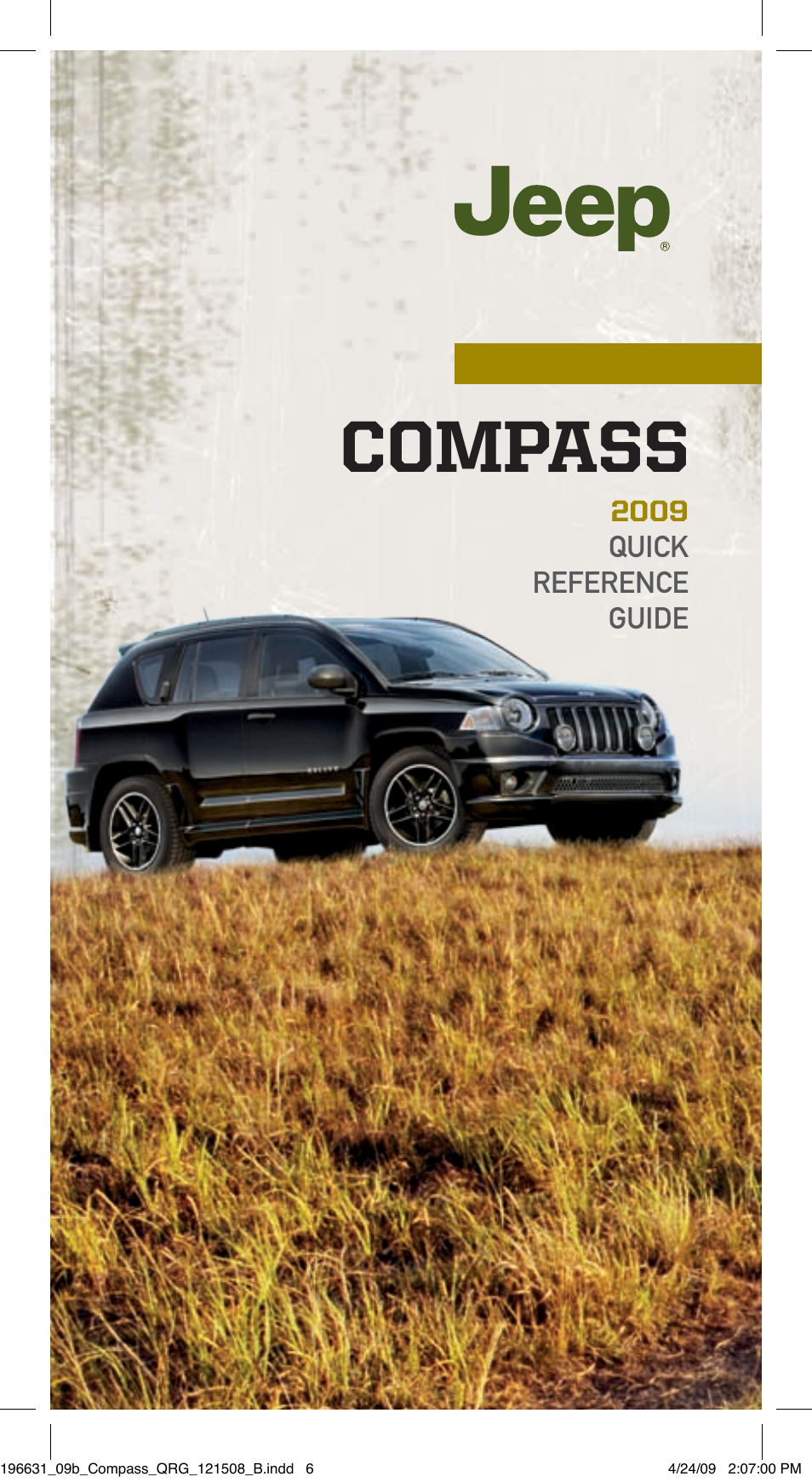 Jeep 2009 Compass - Quick Reference Guide User Manual | 12 pages