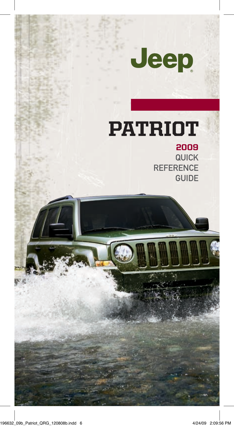 Jeep 2009 Patriot - Quick Reference Guide User Manual | 12 pages