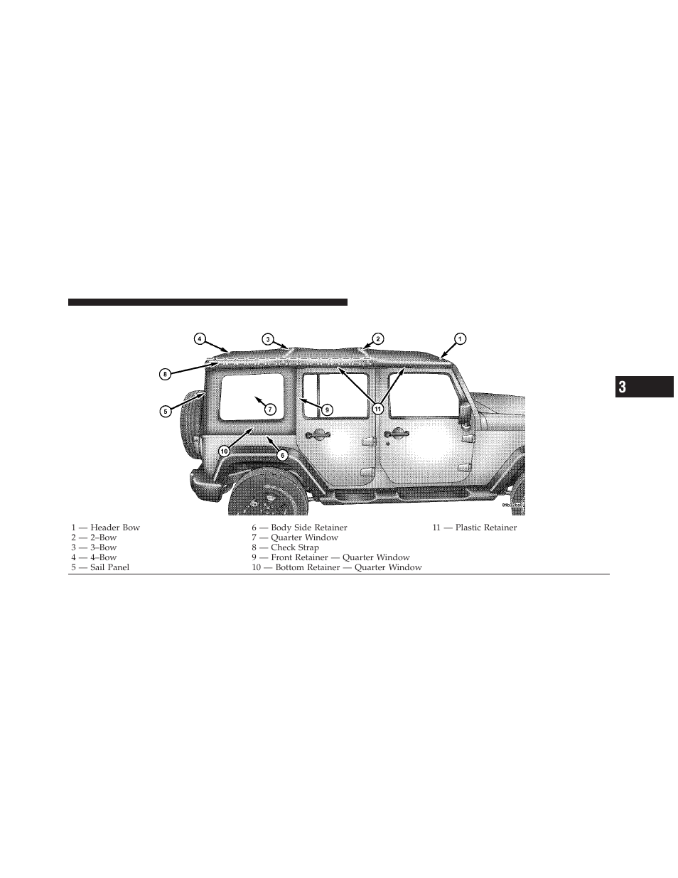 Putting up the soft top | Jeep 2009 Wrangler - Owner Manual User Manual | Page 169 / 502