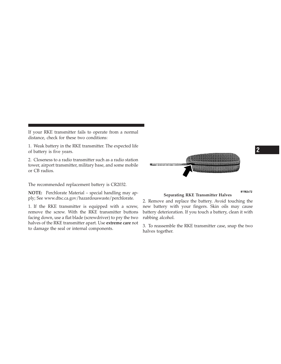 Transmitter battery replacement | Jeep 2009 Wrangler - Owner Manual User Manual | Page 25 / 502