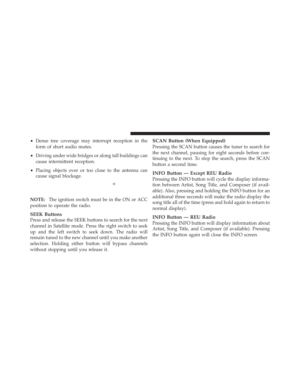 Operating instructions — uconnect௡ studios, Satellite) mode | Jeep 2009 Wrangler - Owner Manual User Manual | Page 262 / 502