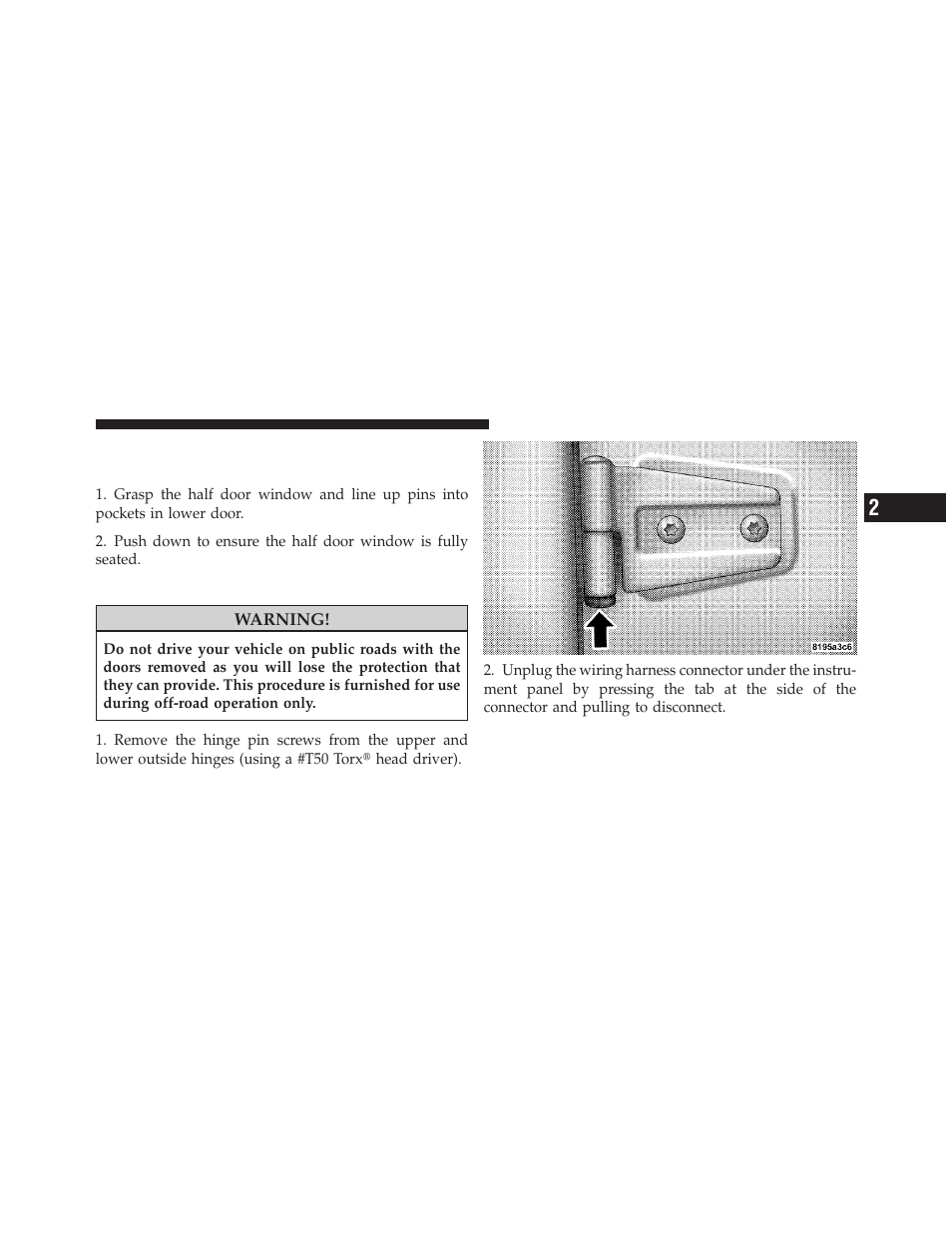 Upper half door window installation — if equipped, Front door removal, Upper half door window installation | If equipped | Jeep 2009 Wrangler - Owner Manual User Manual | Page 29 / 502