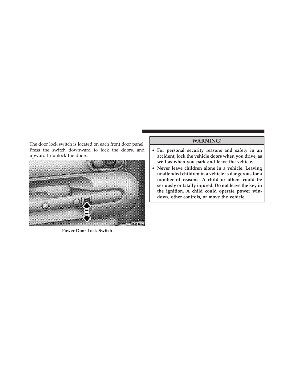 Power door locks — if equipped | Jeep 2009 Wrangler - Owner Manual User Manual | Page 34 / 502