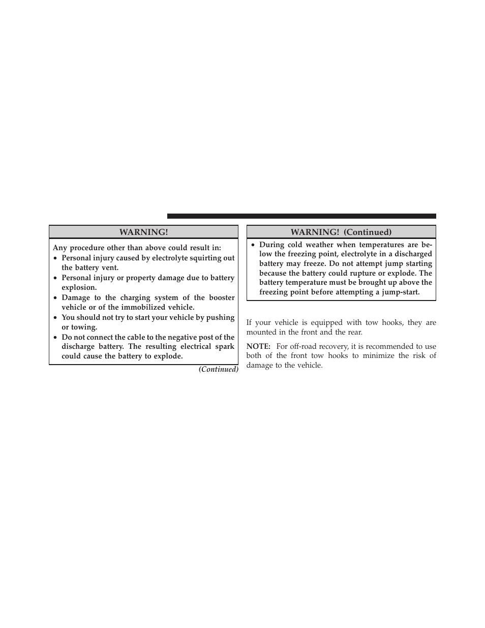 Emergency tow hooks — if equipped | Jeep 2009 Wrangler - Owner Manual User Manual | Page 398 / 502
