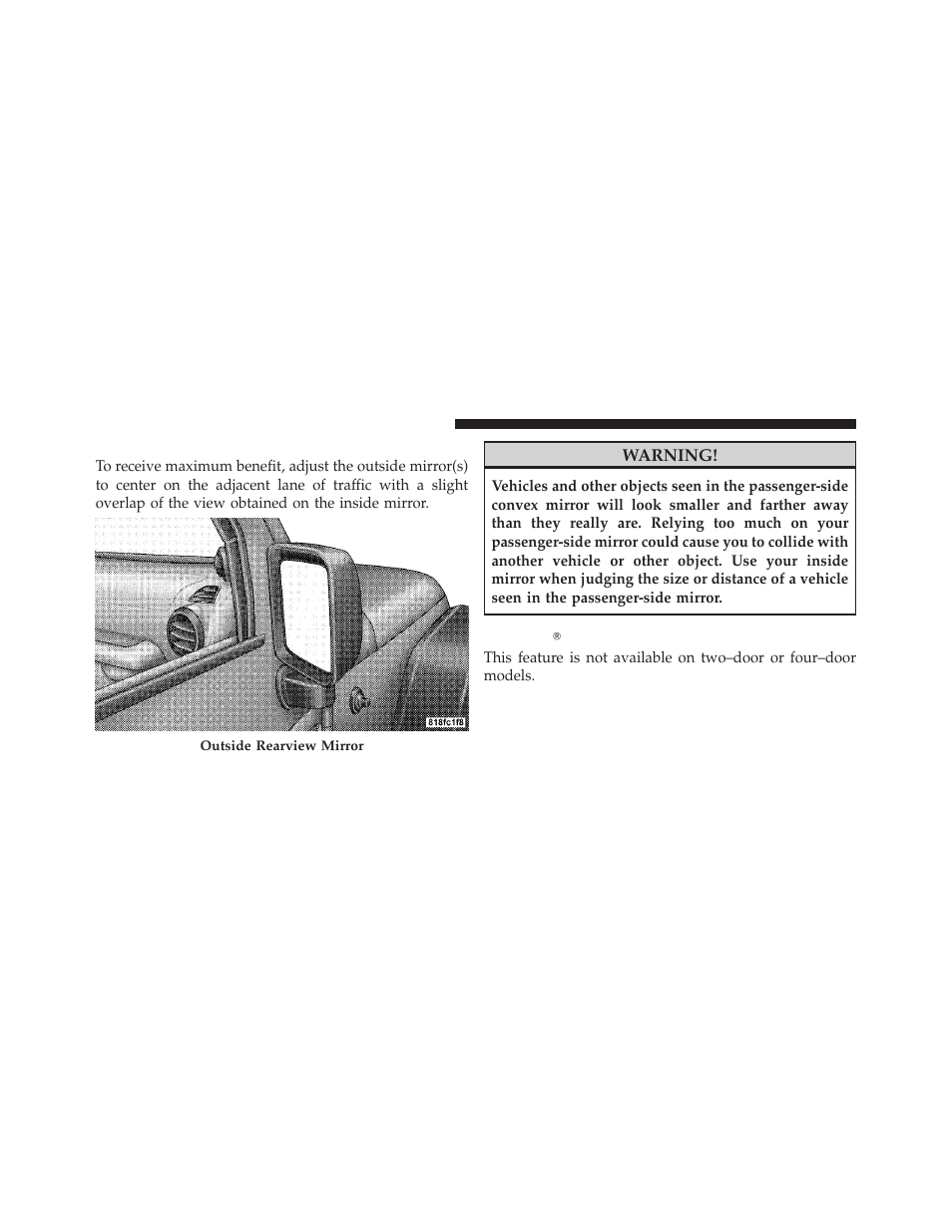 Outside mirrors, Uconnectĥ phone | Jeep 2009 Wrangler - Owner Manual User Manual | Page 84 / 502