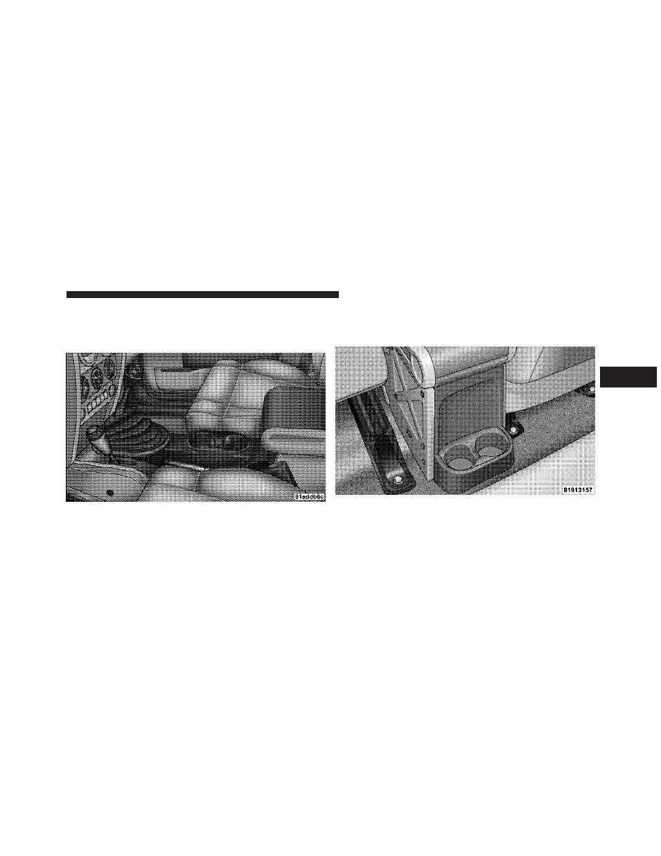 Cupholders, Front cupholders, Rear cupholders | Jeep 2009 Wrangler Unlimited - Owner Manual User Manual | Page 109 / 496