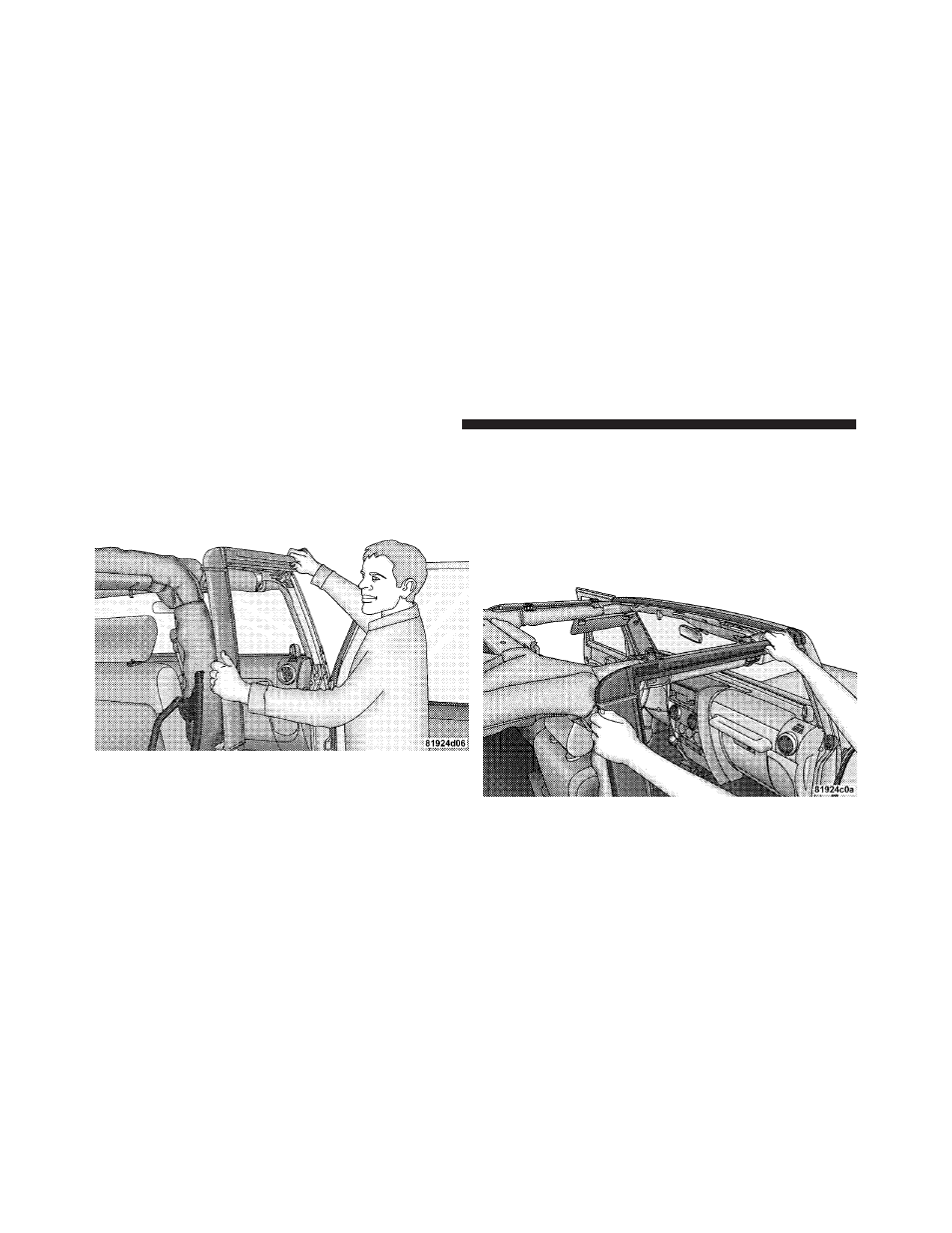 Door frame installation - two-door models, Door frame installation — two-door, Models | Jeep 2009 Wrangler Unlimited - Owner Manual User Manual | Page 126 / 496
