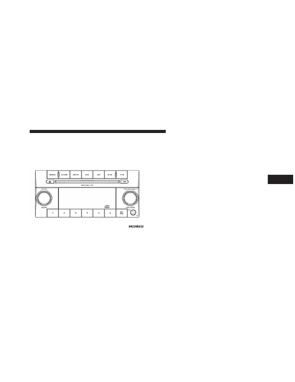 Operating instructions - radio mode, Sales code res — am/fm stereo radio with, Cd player (mp3 aux jack) | Operating instructions — radio mode | Jeep 2009 Wrangler Unlimited - Owner Manual User Manual | Page 237 / 496