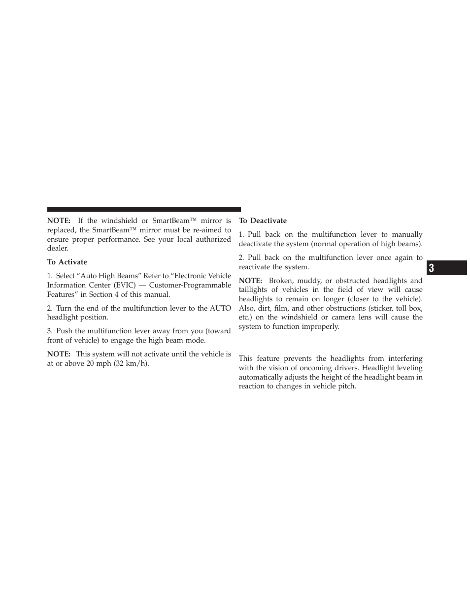 Automatic headlight leveling — hid headlights only, Automatic headlight leveling — hid, Headlights only | Jeep 2010 Commander - Owner Manual User Manual | Page 107 / 460