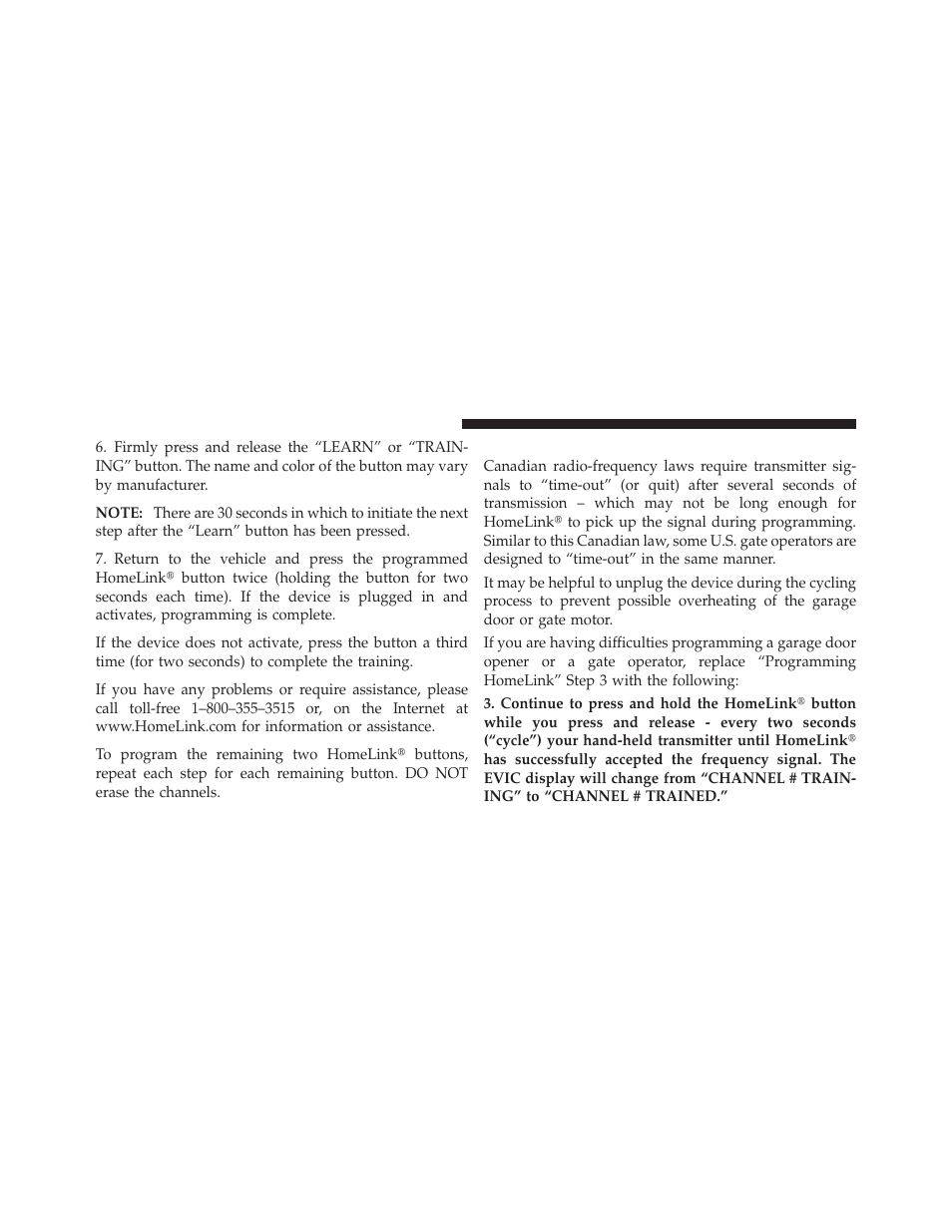 Gate operator/canadian programming | Jeep 2010 Commander - Owner Manual User Manual | Page 134 / 460