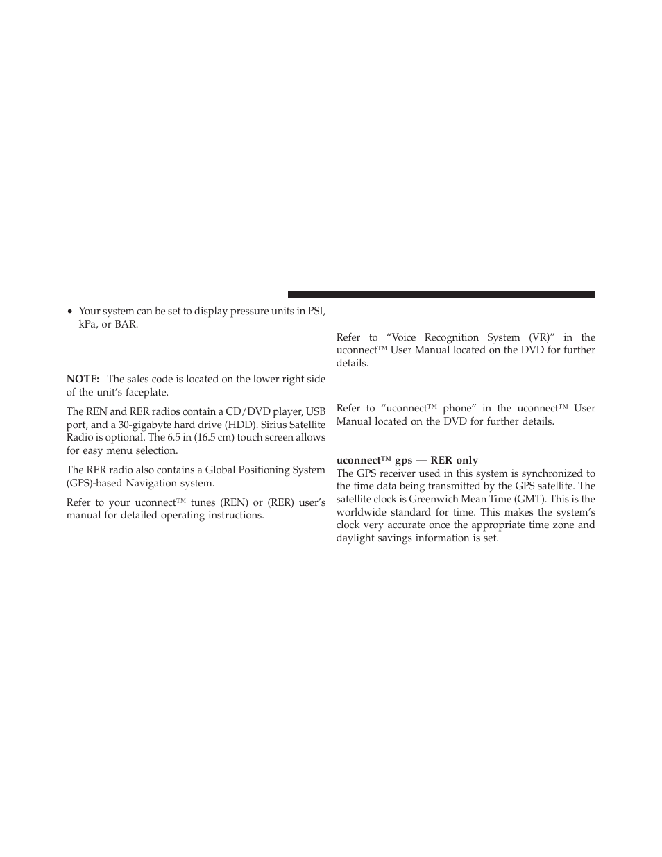 Clock setting procedure, Sales code (rer/ren) — am/fm/cd/dvd, Radio – if equipped | Operating instructions — voice recognition, System (vr) — if equipped, Operating instructions — uconnect™ phone, If equipped | Jeep 2010 Commander - Owner Manual User Manual | Page 186 / 460