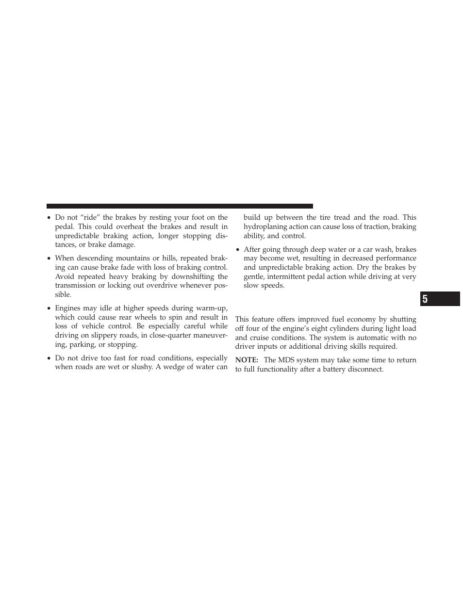 Multi-displacement system (mds) (if, Equipped) – 5.7l engine only | Jeep 2010 Commander - Owner Manual User Manual | Page 271 / 460