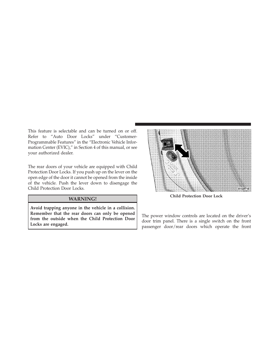 Child protection door lock, Windows, Power windows | Jeep 2010 Commander - Owner Manual User Manual | Page 30 / 460