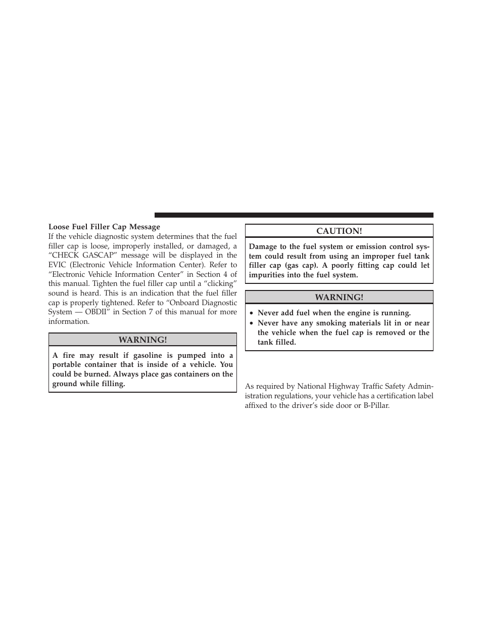 Vehicle loading, Certification label | Jeep 2010 Commander - Owner Manual User Manual | Page 320 / 460