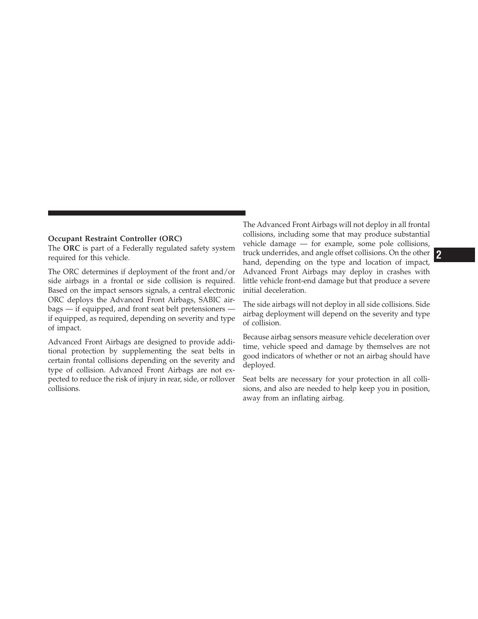 Airbag deployment sensors and controls | Jeep 2010 Commander - Owner Manual User Manual | Page 55 / 460