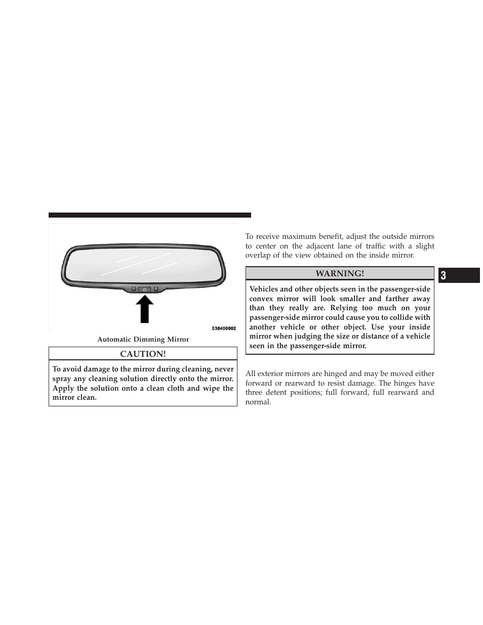 Outside mirrors, Exterior mirrors folding feature | Jeep 2010 Commander - Owner Manual User Manual | Page 83 / 460