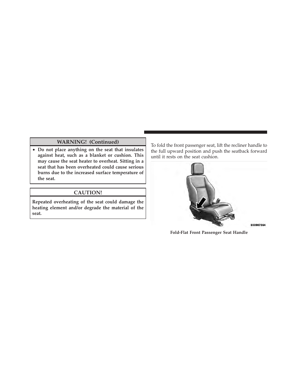 Fold-flat front passenger seat | Jeep 2010 Compass - Owner Manual User Manual | Page 133 / 474