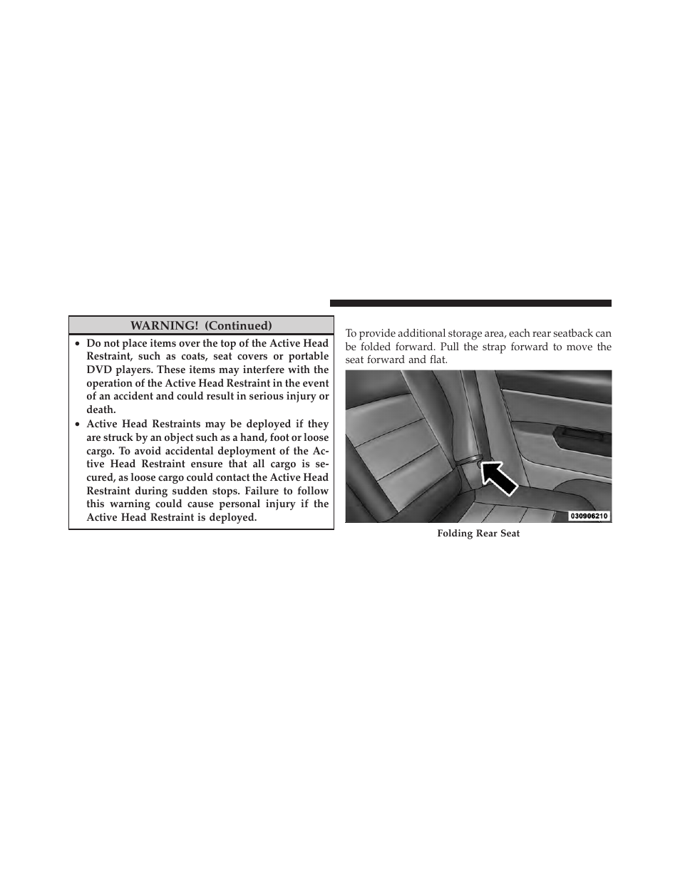 Folding rear seat | Jeep 2010 Compass - Owner Manual User Manual | Page 137 / 474
