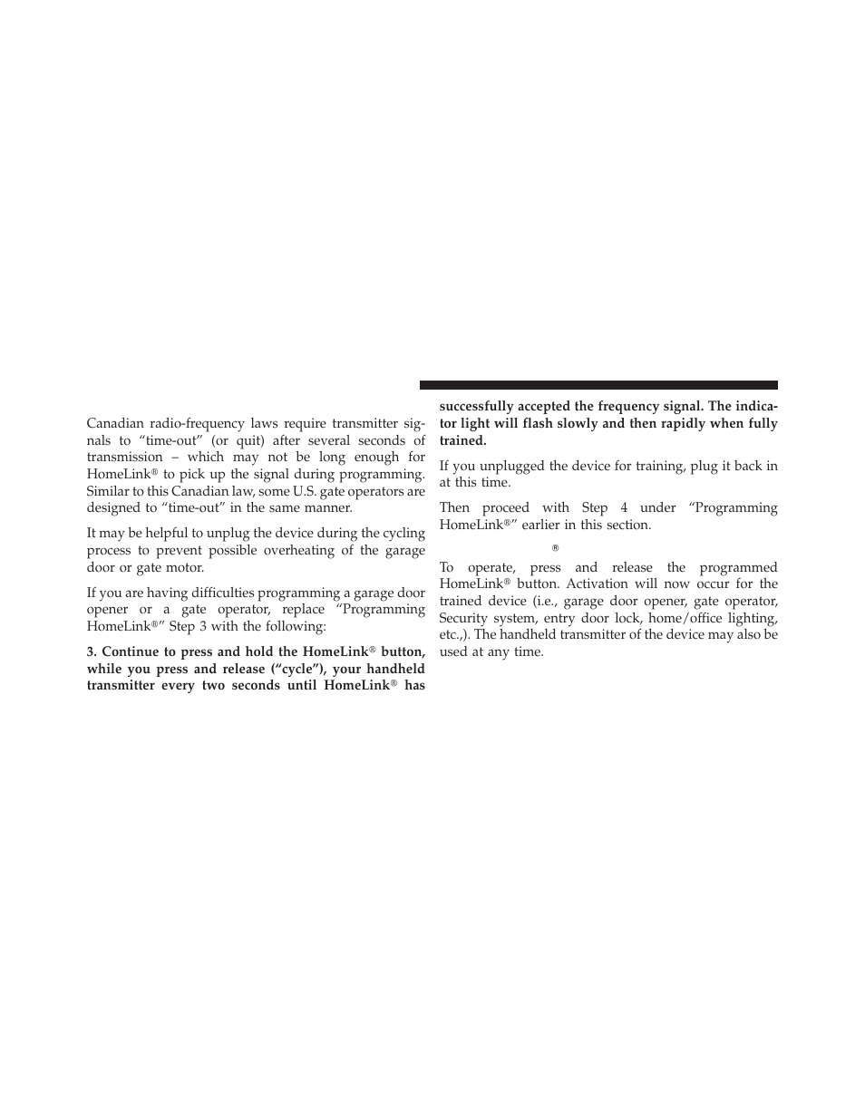 Gate operator/canadian programming, Using homelink | Jeep 2010 Compass - Owner Manual User Manual | Page 157 / 474