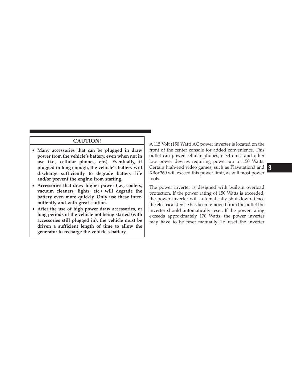 Power inverter — if equipped | Jeep 2010 Compass - Owner Manual User Manual | Page 164 / 474