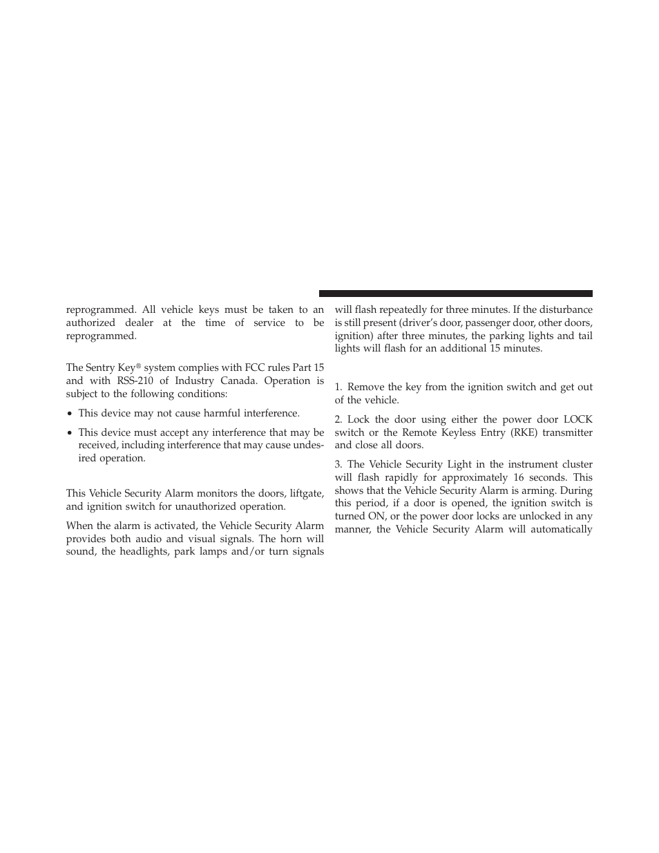 General information, Vehicle security alarm — if equipped, To set the security alarm | Jeep 2010 Compass - Owner Manual User Manual | Page 19 / 474