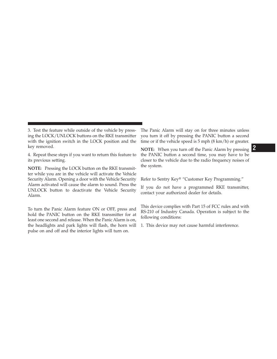 Using the panic alarm, Programming additional transmitters, General information | Jeep 2010 Compass - Owner Manual User Manual | Page 24 / 474