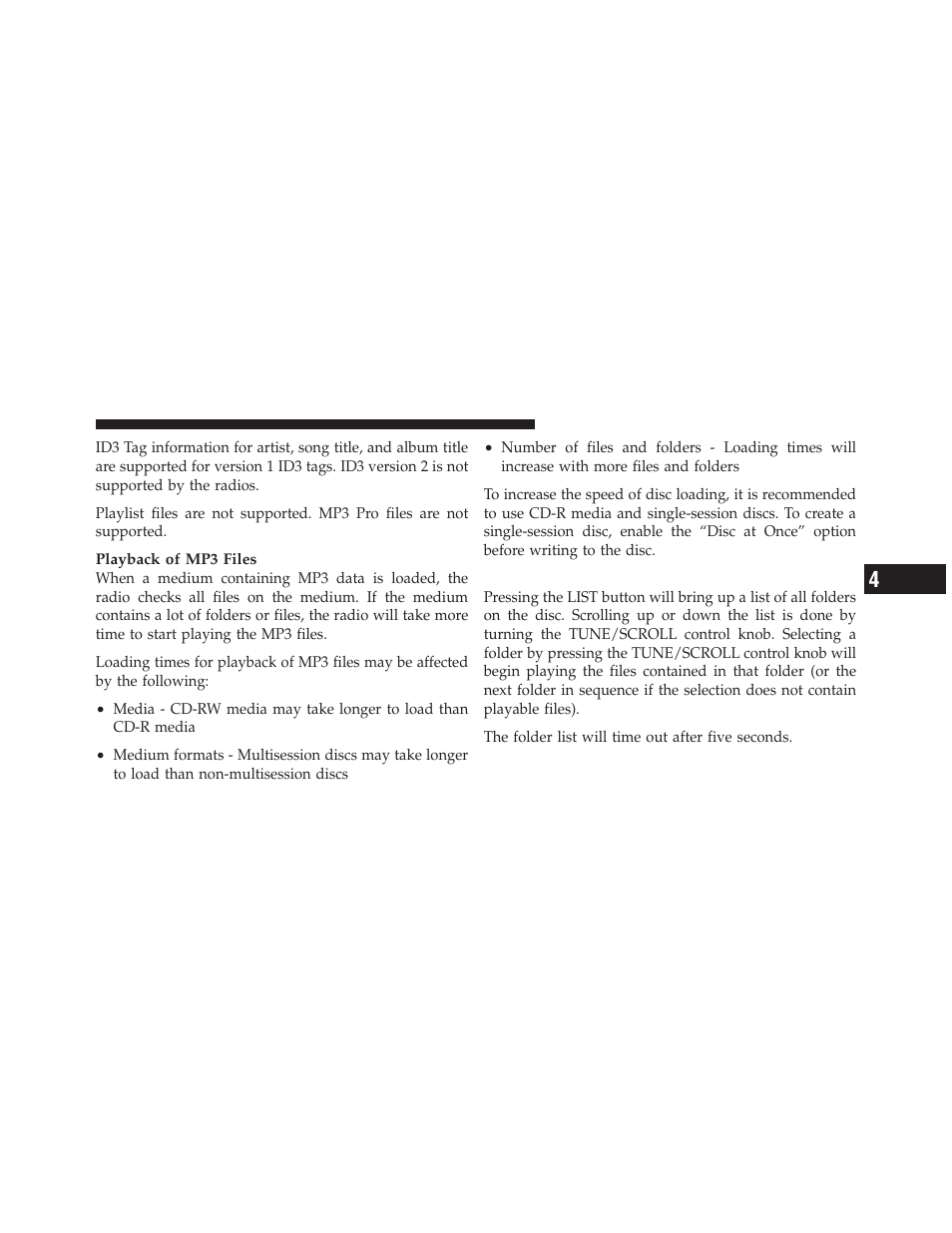 List button (cd mode for mp3 play) | Jeep 2010 Compass - Owner Manual User Manual | Page 246 / 474