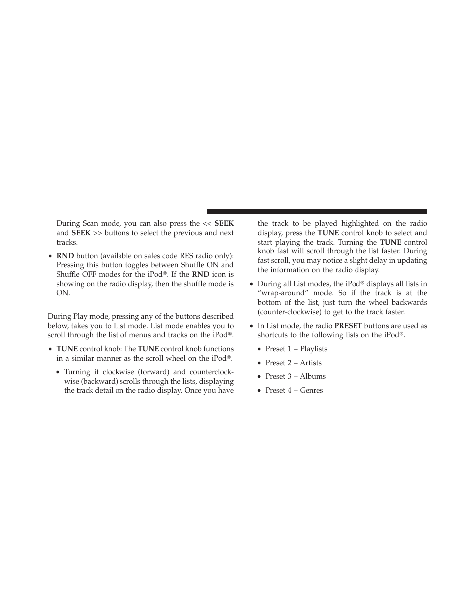 List or browse mode | Jeep 2010 Compass - Owner Manual User Manual | Page 251 / 474