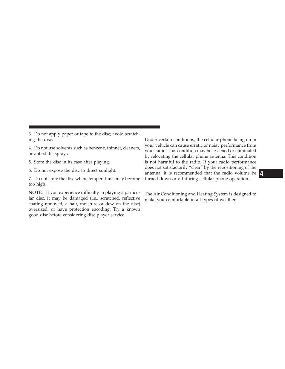 Radio operation and cellular phones, Climate controls | Jeep 2010 Compass - Owner Manual User Manual | Page 260 / 474