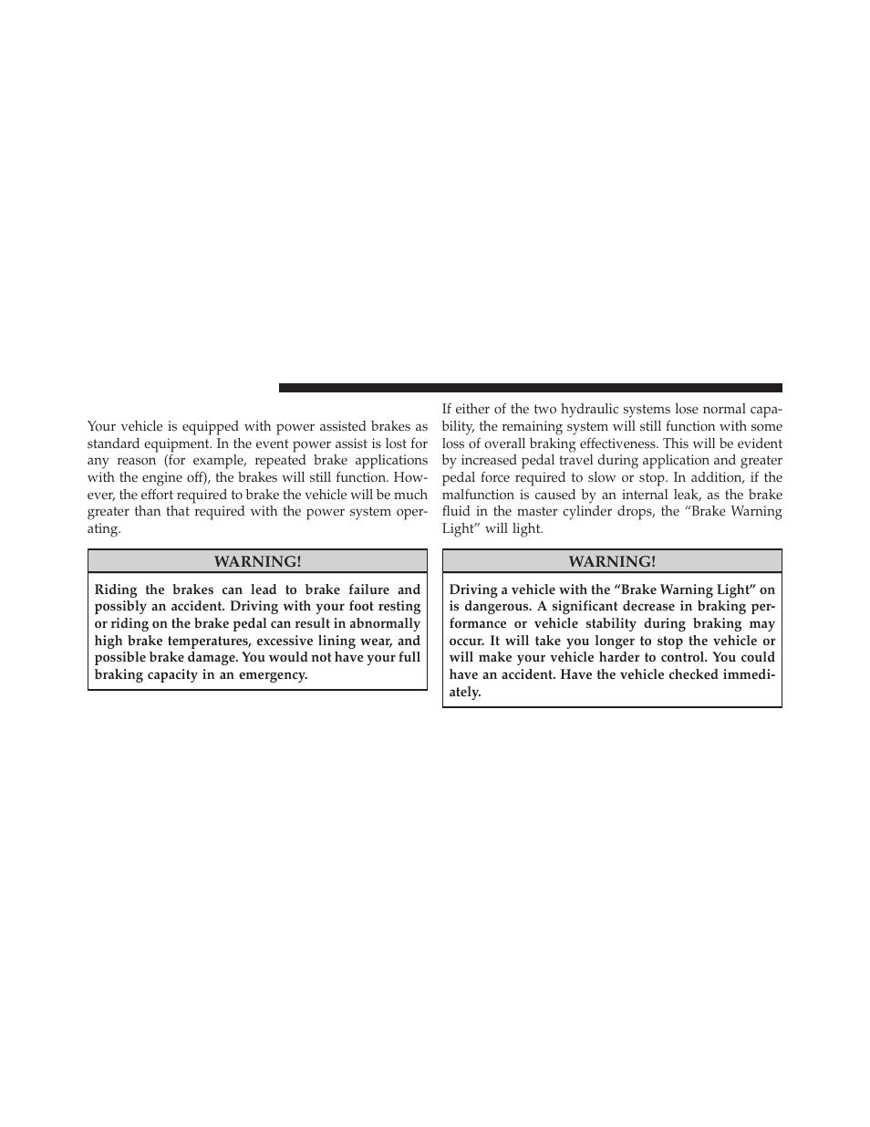 Brake system | Jeep 2010 Compass - Owner Manual User Manual | Page 297 / 474
