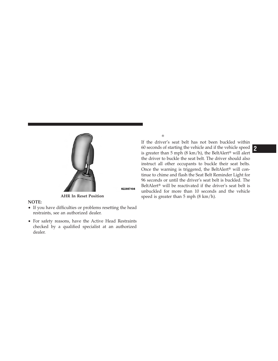 Enhanced seat belt use reminder system (beltalert), Enhanced seat belt use reminder system, Beltalert | Jeep 2010 Compass - Owner Manual User Manual | Page 54 / 474