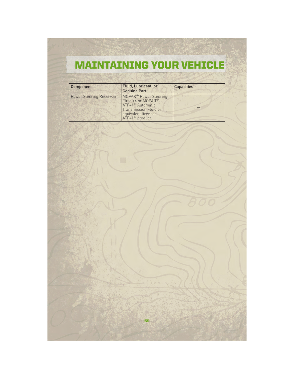 Maintenance chart, Maintaining your vehicle | Jeep 2010 Compass - User Guide User Manual | Page 61 / 76