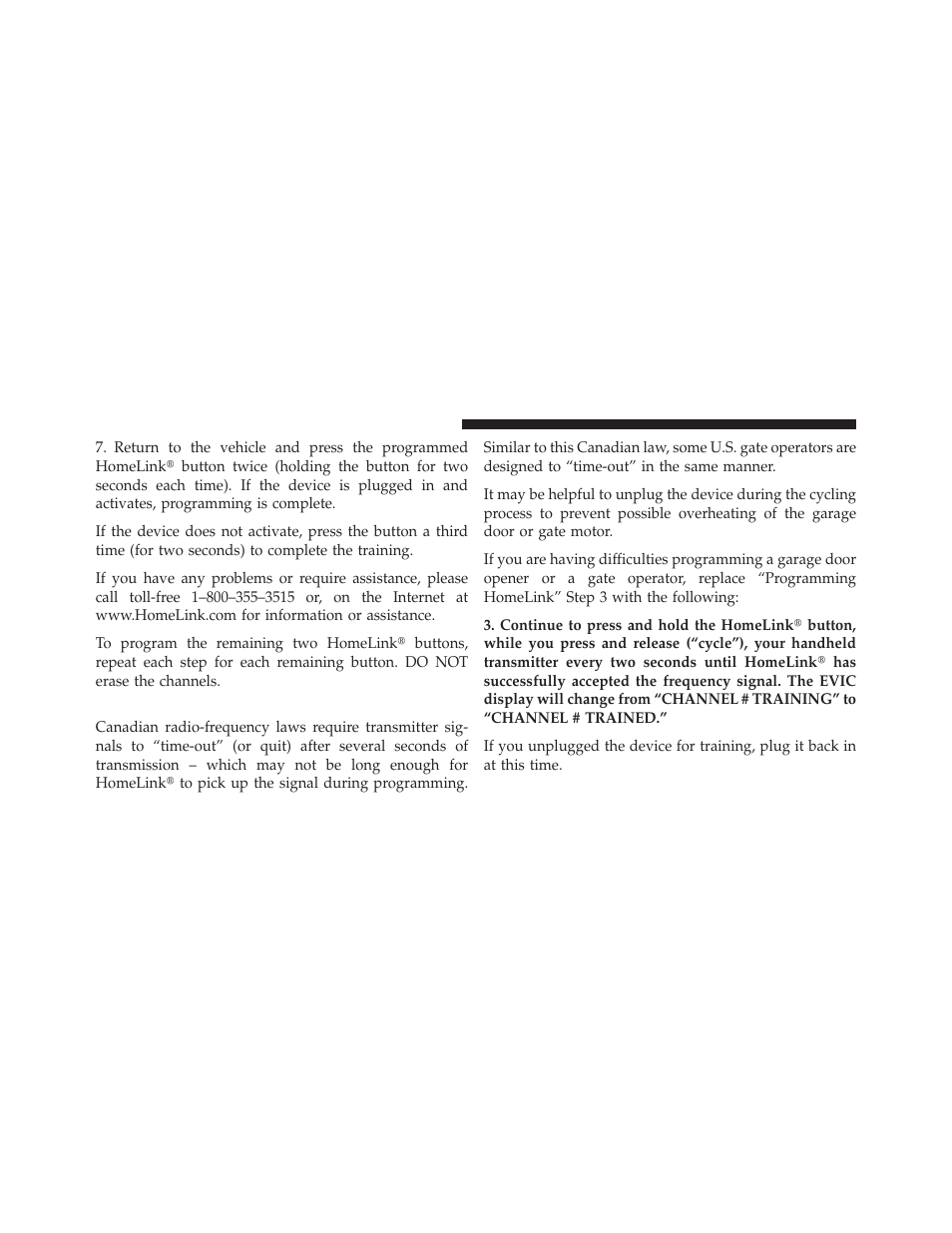 Gate operator/canadian programming | Jeep 2010 Grand Cherokee - Owner Manual User Manual | Page 133 / 466